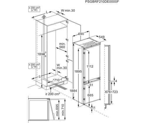 ELECTROLUX 700, NoFrost, 376 L, 189 cm - Integroitu jääkaappi