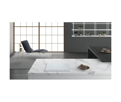 Poreallas, leveys 59 cm, kehyksetön, valkoinen - Integroitu induktioliesi