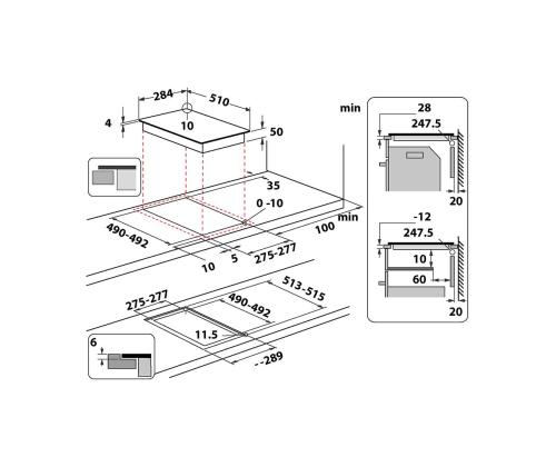 Whirlpool, laius 28,4 cm, raamita, must - Integrivat induktsioonpliidiplaat