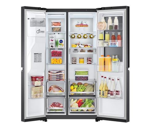 LG, InstaView, vesi- ja jääannostelija vesiverkolla, 635 L, korkeus 179 cm, musta - SBS jääkaappi