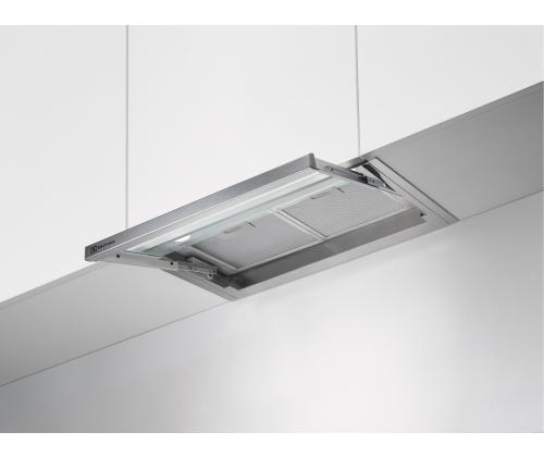 Electrolux, 600 m³/h, leveys 56 cm, ruostumaton teräs - Integroitu liesituuletin