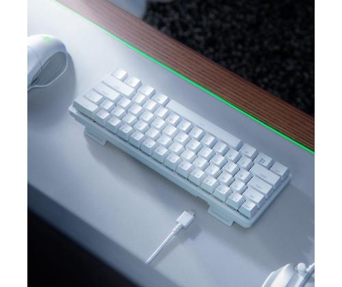 Razer Huntsman Mini Mercury Edition, Red Switch, RUS, valkoinen - Juhtmega klaviatuur
