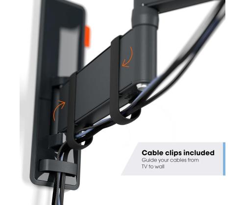 Vogelin TVM 3643 Full-Motion, 180º, 40´´ - 77´´, valkoinen - TV-seinäteline