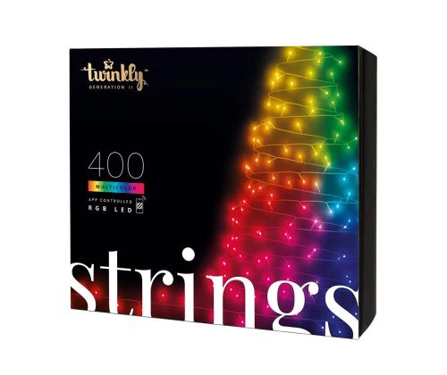 Twinkly Strings, 400 LED, IP44, 32 m, musta - Älykkäät jouluvalot
