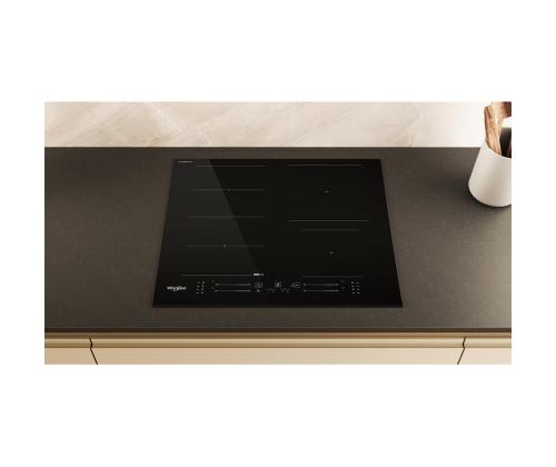 Poreallas, leveys 59 cm, musta - Integroitu induktioliesi