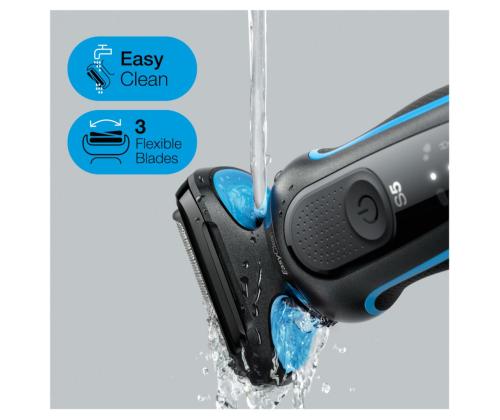Braun Series 5 AutoSense Wet & Dry, musta/sininen - Parranajokone