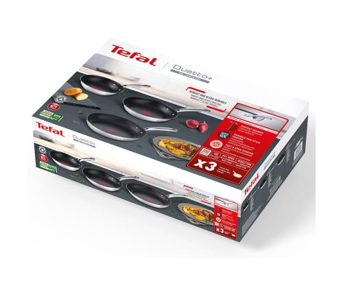 Tefal Duetto+, 20/24/28 cm, 3-osainen, ruostumatonta terästä - paistinpannusetti