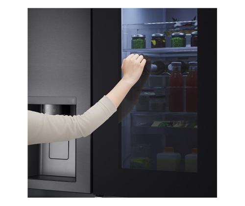 LG, InstaView, vesi- ja jääannostelija vesiverkolla, 635 L, korkeus 179 cm, musta - SBS jääkaappi