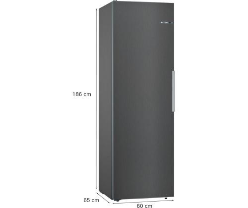 Bosch Series 4, NoFrost, 346 L, korkeus 186 cm, musta - Jääkaappipakastin