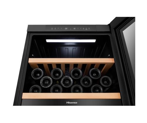 Hisense, 108 pulloa, korkeus 127 cm, musta - Viinijäähdytin