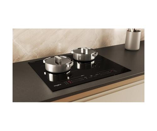 Poreallas, leveys 59 cm, musta - Integroitu induktioliesi