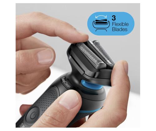 Braun Series 5, Wet & Dry, musta/punainen - Parranajokone