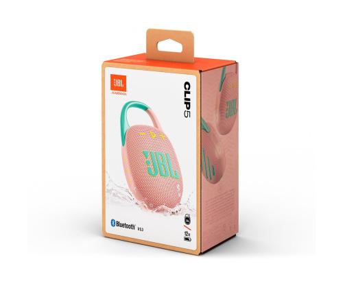 JBL Clip 5, vaaleanpunainen - Kannettava langaton kaiutin