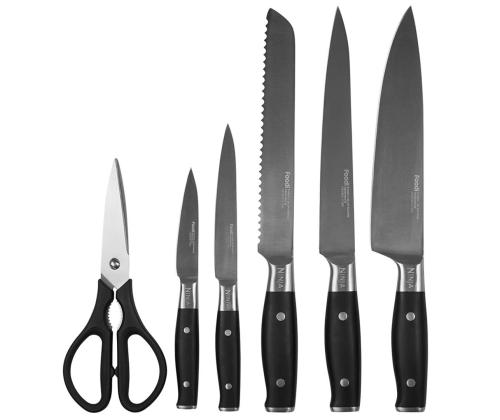 Ninja Foot StaySharp, 6-osainen setti - Veitsisarja teroittimella varustettuna