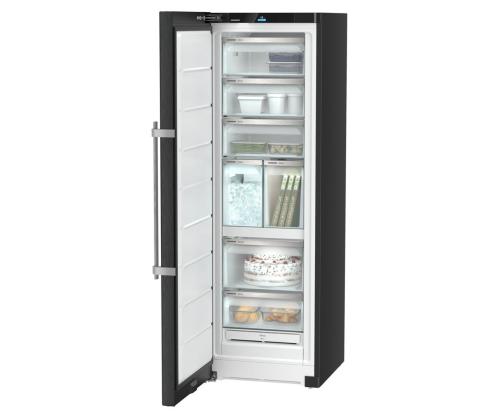 Liebherr, NoFrost, 278 L, korkeus 186 cm, musta - Pakastekaappi