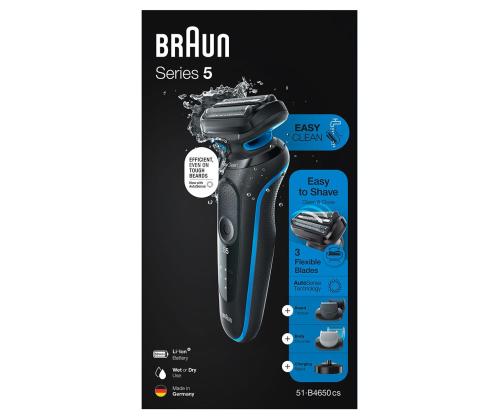 Braun Series 5 AutoSense Wet & Dry, musta/sininen - Parranajokone