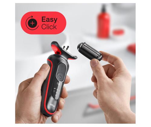 Braun Series 5, Wet & Dry, musta/punainen - Parranajokone