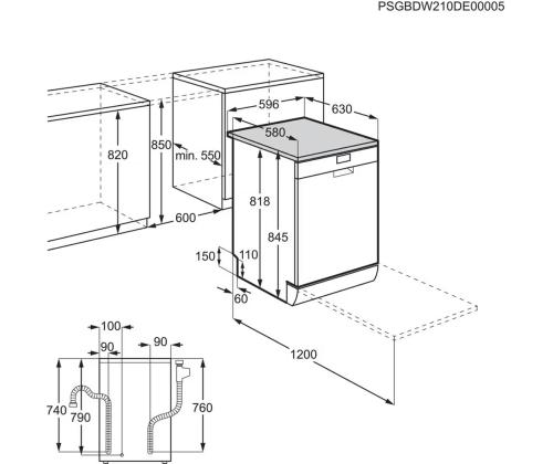 Electrolux 600 SatelliteClean, 14 astiasettiä, ruostumaton teräs - Vapaasti seisova astianpesukone