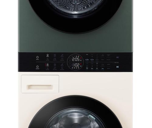 LG, 12 kg + 10 kg, syvyys 66 cm, 1400 rpm, beige/vihreä - Pesukone + kuivausrumpu - Pyykinpesukone + kuivausrumpu
