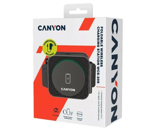 Canyon WS-305 3-in-1, musta - Langaton laturi