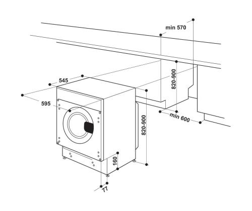 WHIRLPOOL integroitu pesukone (7 kg)