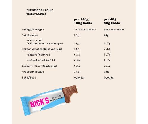 Chocolate NICK´S Chocolate proteiinivohveli 40g