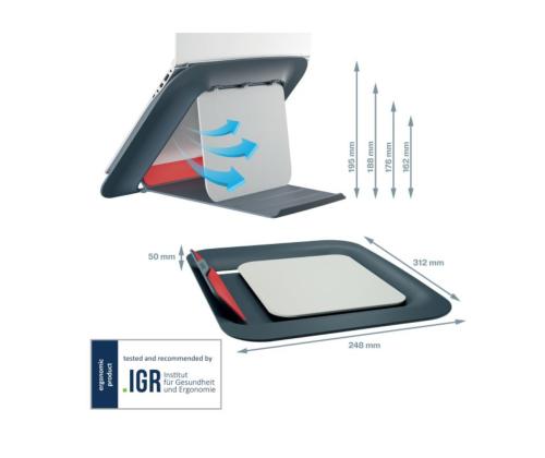 Pystyteline kannettavalle tietokoneelle Leitz Cosy keltainen