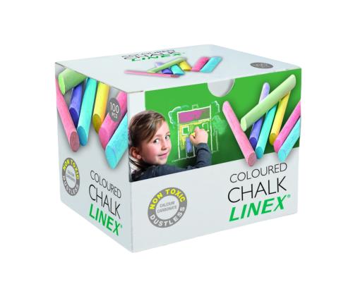 Liitutaulu liidunvärinen LINEX 100 kpl pakkauksessa