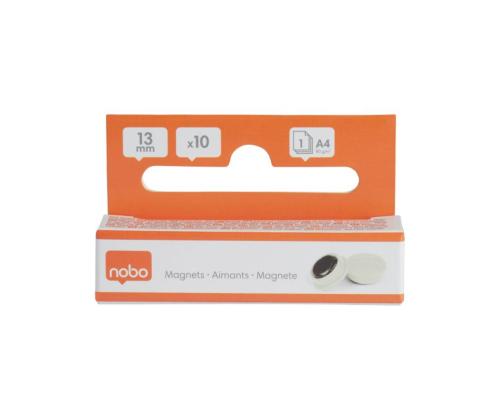 Taulumagneetti NOBO 13mm valkoinen 10 kpl