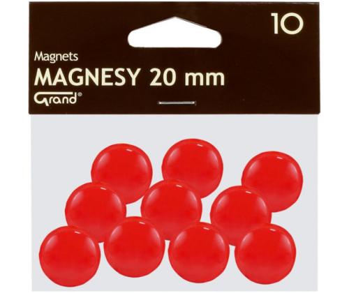 Taulumagneetit 20mm punainen 10 kpl pakkauksessa GRAND