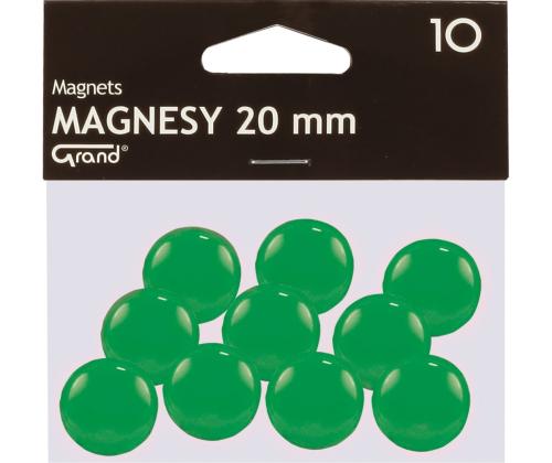 Taulumagneetit 20mm vihreä 10 kpl pakkauksessa GRAND