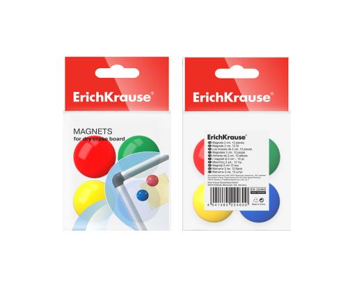 Sarja taulumagneetteja 30mm 8kpl pakkauksessa sekavärejä ERICH KRAUSE