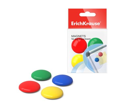 Sarja taulumagneetteja 30mm 8kpl pakkauksessa sekavärejä ERICH KRAUSE