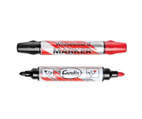 Valkotaulukynä Centrum musta/punainen pyöreä kärki