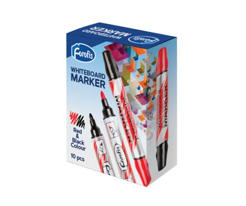 Valkotaulukynä Centrum musta/punainen pyöreä kärki