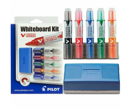 Taulukynät + magneettipidike + pyyhekumi PILOT V Board Master 5 väriä