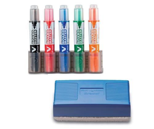 Taulukynät + magneettipidike + pyyhekumi PILOT V Board Master 5 väriä