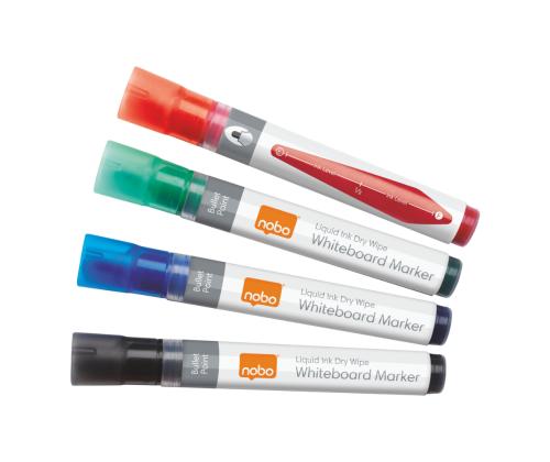 Valkotaulukynä Nobo 4väria paketissa