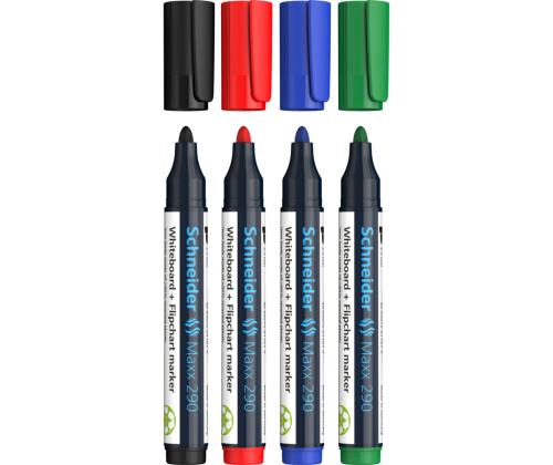 Valkotaulukynät 4 väriä Schneider MAXX 290