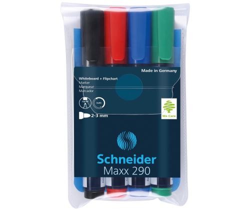 Valkotaulukynät 4 väriä Schneider MAXX 290