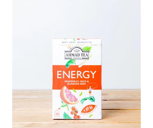 Yrttitee AHMAD Energy Grape mate ja Guaranan siemen 20 kpl kirjekuoressa