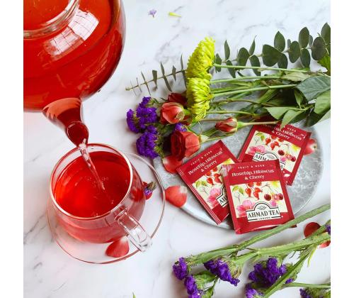 Yrttitee AHMAD ruusunmarja/kirsikka/hibiscus 20 kpl kirjekuoressa