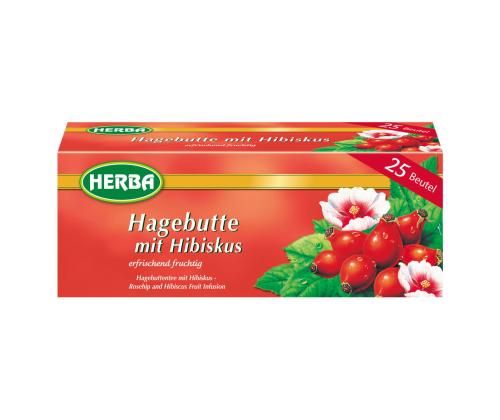 Yrttitee HERBA Kibuvitsa-hibiscus tee 25 kpl pakkauksessa ilman kirjekuorta