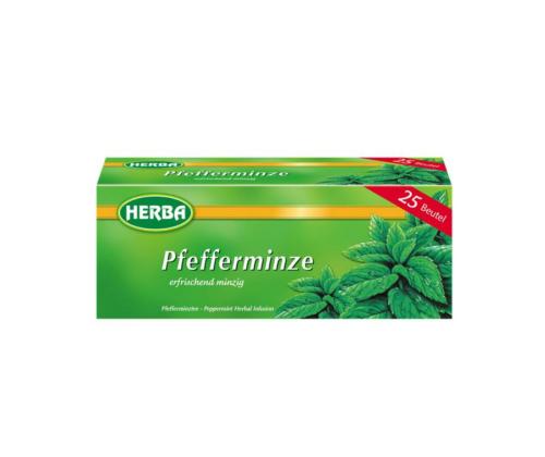 Yrttitee HERBA Piparminttutee 25 kpl pakkauksessa ilman kirjekuorta