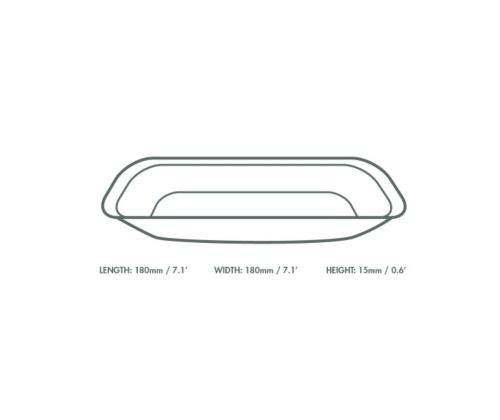 Palmunlehdistä valmistettu neliölevy VEGWARE 25 kpl:n pakkauksessa