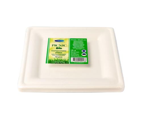 Sokeriruokolautanen 20x20cm 10 kpl pakkauksessa biohajoava