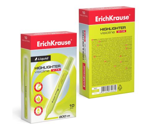 Tekstimerkki ERICH KRAUSE Liquid Visioline V-14, neonkeltainen