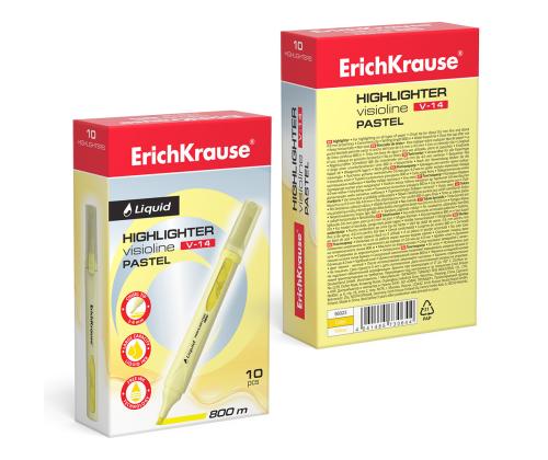 Tekstimerkki ERICH KRAUSE Liquid Visioline V-14, pastellinkeltainen