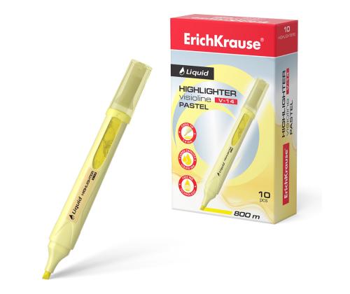 Tekstimerkki ERICH KRAUSE Liquid Visioline V-14, pastellinkeltainen