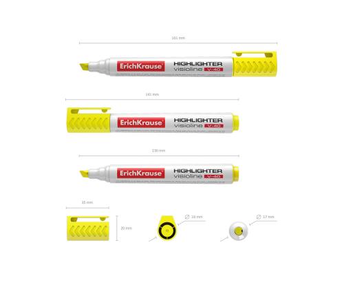 Tekstimerkki ERICH KRAUSE Visioline V-40, keltainen